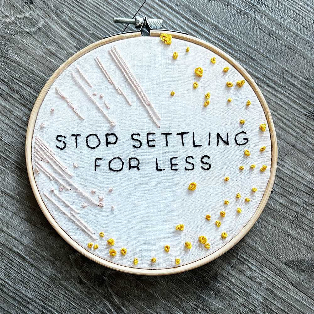 Natalie Lue stop settling embroidery