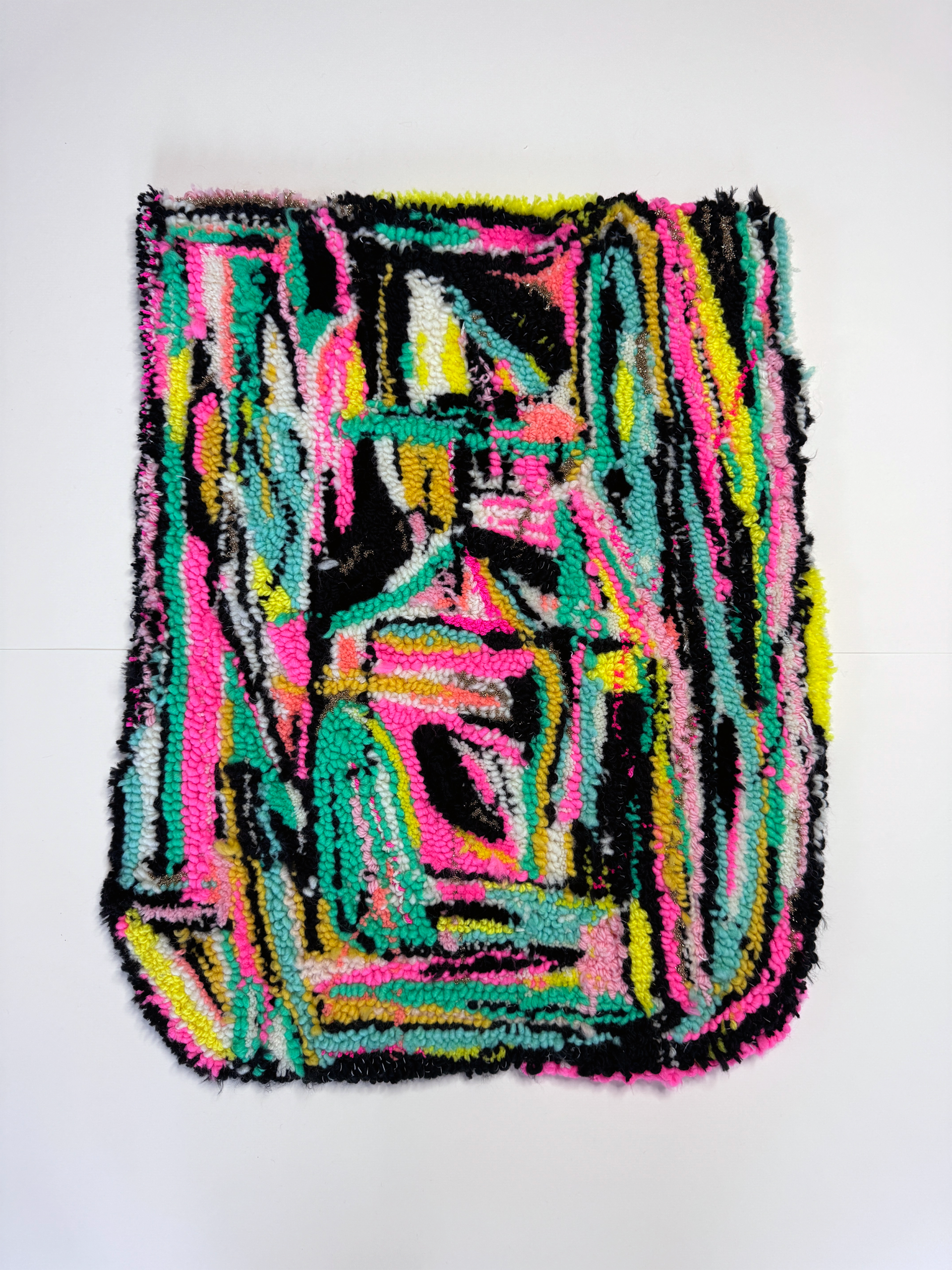 Big Feelings V tufted abstract wall hanging by Natalie Lue