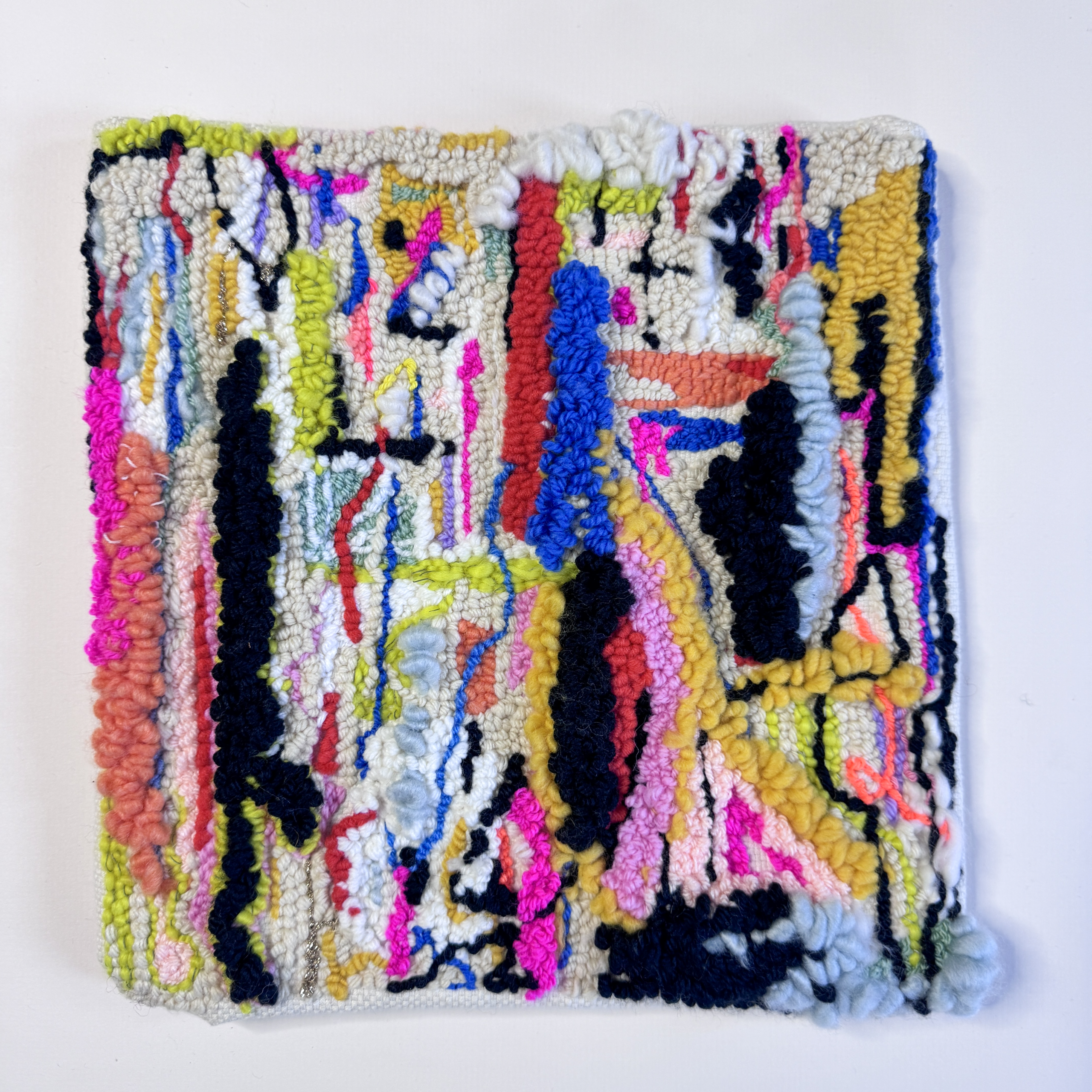 abstract punch needle wall art by Natalie Lue 1 textile artist